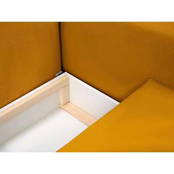 Жълт велурен разтегателен диван Azalea - Mazzini Sofas-image-1