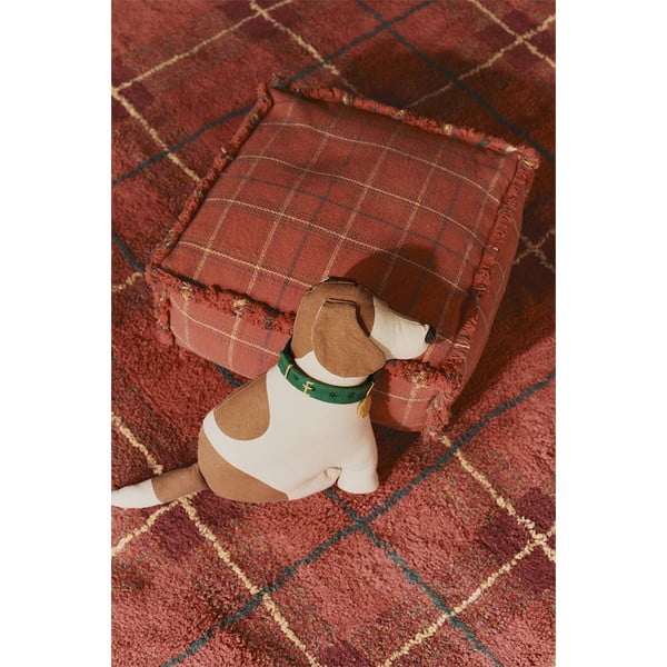 Ръчно изработен червен памучен килим подходящ за пране 90x120 cm Tartan Vintage Red – Lorena Canals-image-2