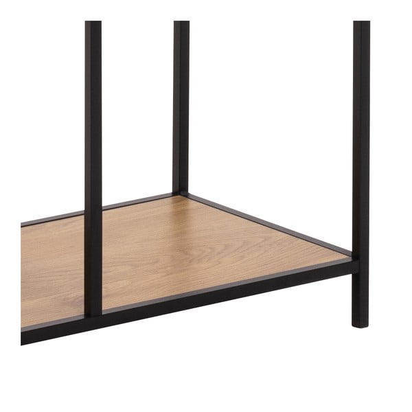 Библиотека от дъбов декор в черен и естествен цвят 77x185x35 cm Seaford – Actona-image-4