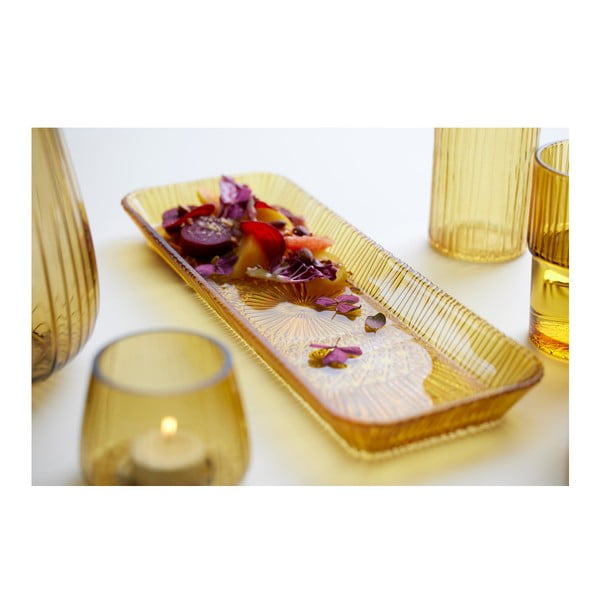 Оранжева стъклена чиния за сервиране 14x38 cm Kusintha - Bitz-image-4