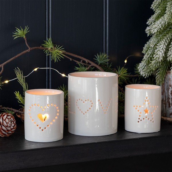 Керамичен свещник за чаена свещ Heart – Rex London-image-1