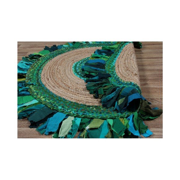 Кръгъл килим от юта и памук Eco Rugs Verde, Ø 120 cm - Eko Halı-image-1