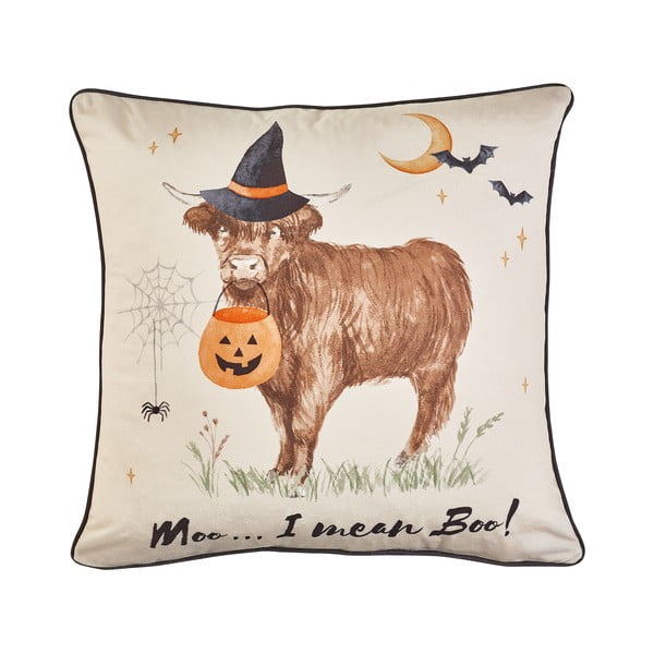 Декоративна възглавница с хелоуински мотив 45x45 cm Halloween Highland Cow – Catherine Lansfield