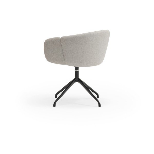 Светлосив тапициран трапезен стол с подлакътници Add – Teulat-image-3