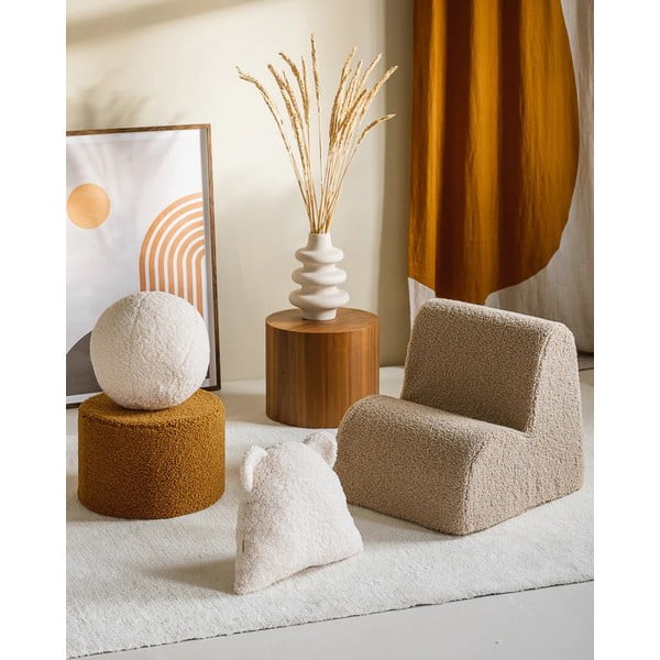 Кремава детска възглавница за диван от букле Bear – Wigiwama-image-4