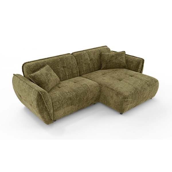 Зелен шенилов ъглов диван (десен ъгъл) Nelia – Ropez-image-2