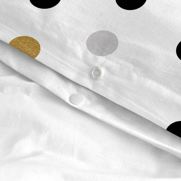 Бяла памучна завивка за единично легло 140x200 cm Golden dots - Blanc-image-4
