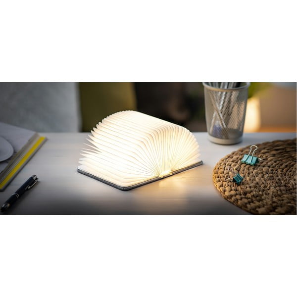 Сива светлинна декорация с USB Booklight – Gingko-image-3