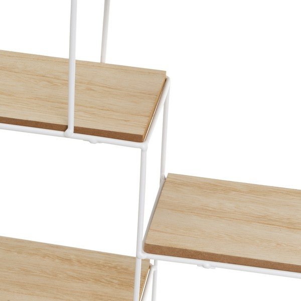 Двуетажен рафт в естествено бяло 50 см - Casa Selección-image-2