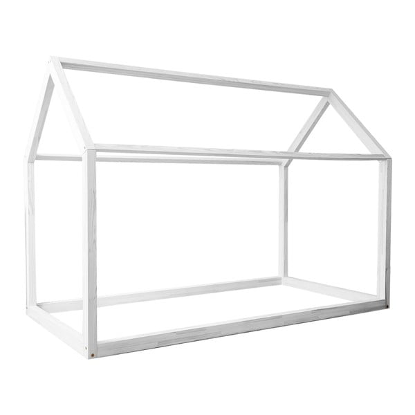 Bílá jednolůžková postel ve tvaru domečku LUSY 90x200 cm