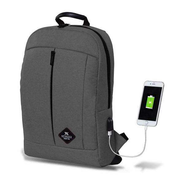 Сива раница с USB порт My Valice GALAXY Smart Bag - Myvalice