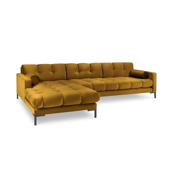Ъглов диван от жълто кадифе , ляв ъгъл Bali - Cosmopolitan Design-image-2