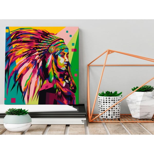 DIY set na tvorbu vlastního obrazu na plátně Artgeist Plume, 40 x 40 cm-image-1