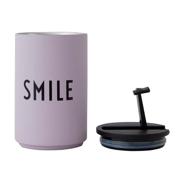 Лилава термочаша 350 ml Smile - Design Letters-image-2