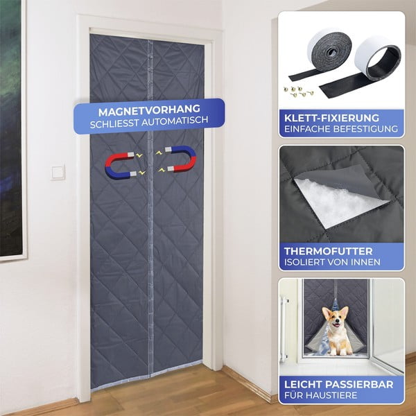 Термозавеса за врата в сиво-сребристо 90x200 cm - Maximex-image-3