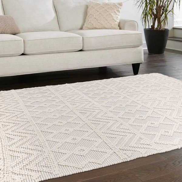 Светлосив вълнен килим 200x290 cm Asra - Asiatic Carpets-image-1