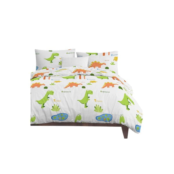 Бяло единично  детско спално бельо 140x200 cm Dinolar – Mijolnir