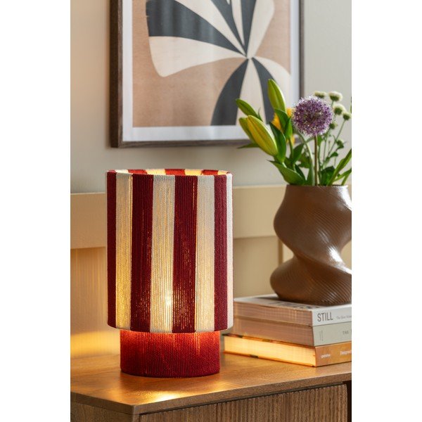 Червена/бяла въжена настолна лампа (височина 35 cm) Vienna Stripes – Leitmotiv-image-1