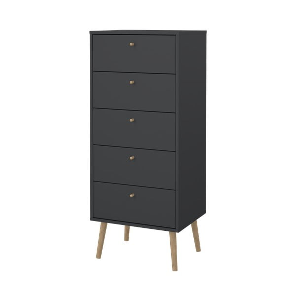 Антрацитен висок скрин 50x120 cm Bodo - Tvilum-image-4