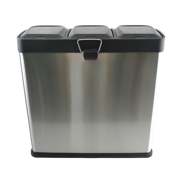 Стоманено кошче за боклук за рециклиране с педал в матово сребрист цвят 3x20 l Tri Selectif – MSV-image-4