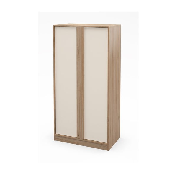 Кремаво-естествен гардероб от декор от дъб  90x180x53 cm Dennis – Marckeric-image-3
