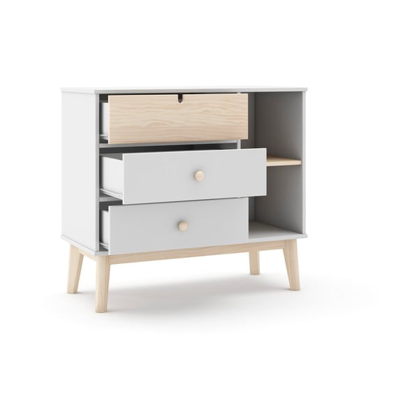 Бял нисък детски скрин 90x40 cm Estefania – Marckeric-image-2