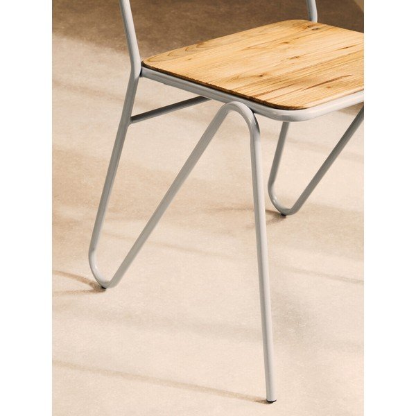 Сив/в естествен цвят трапезен стол от масивен бряст District – Premier Housewares-image-4