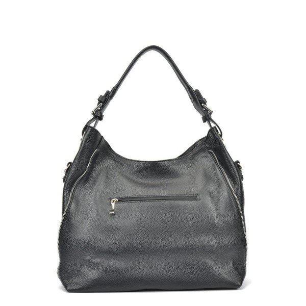 Черна кожена чанта Mangotti Cassie - Mangotti Bags-image-4