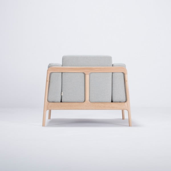 Фотьойл от дъбово дърво със синьо-сива текстилна седалка Fawn - Gazzda-image-4