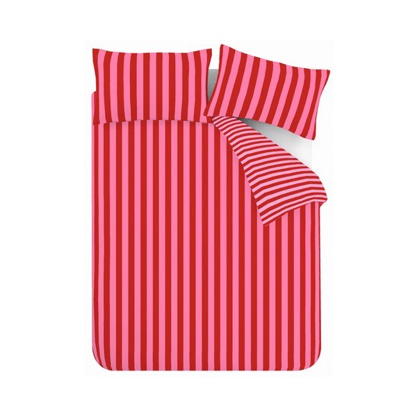 Червено/розово единично  спално бельо 135x200 cm Stripe Tease – Sassy B