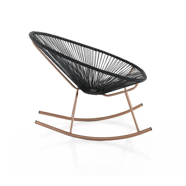 Черен люлеещ се стол, подходящ за употреба на открито Numana - Tomasucci-image-1