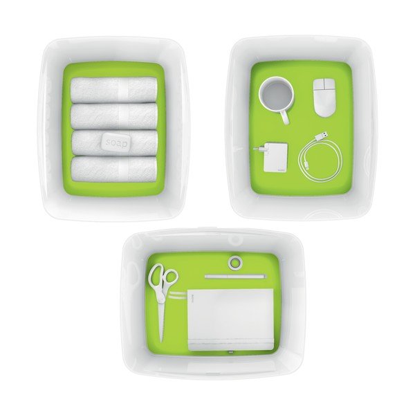 Бяло-зелена пластмасова кутия за съхранение с капак MyBox - Leitz-image-2