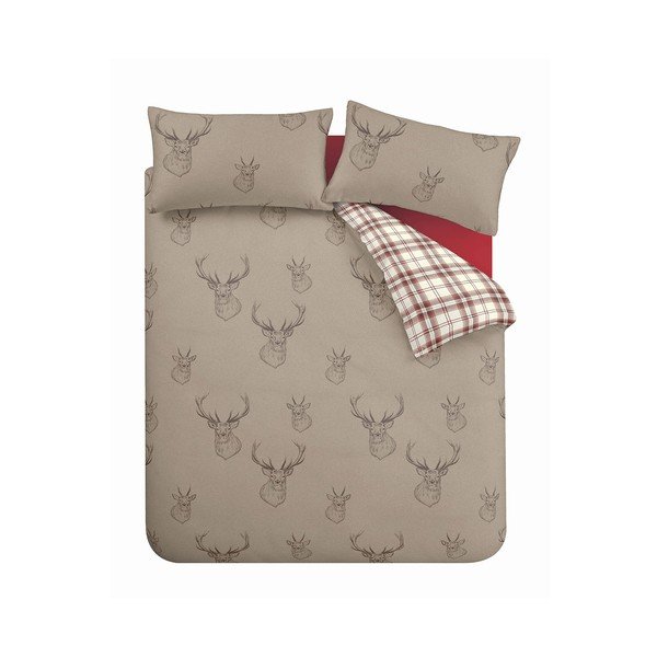 Бежово спално бельо , 135 x 200 cm Stag - Catherine Lansfield-image-2