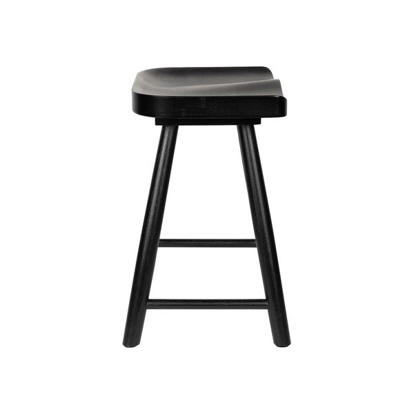 Черен стол от масивен дъб Vander – White Label-image-4