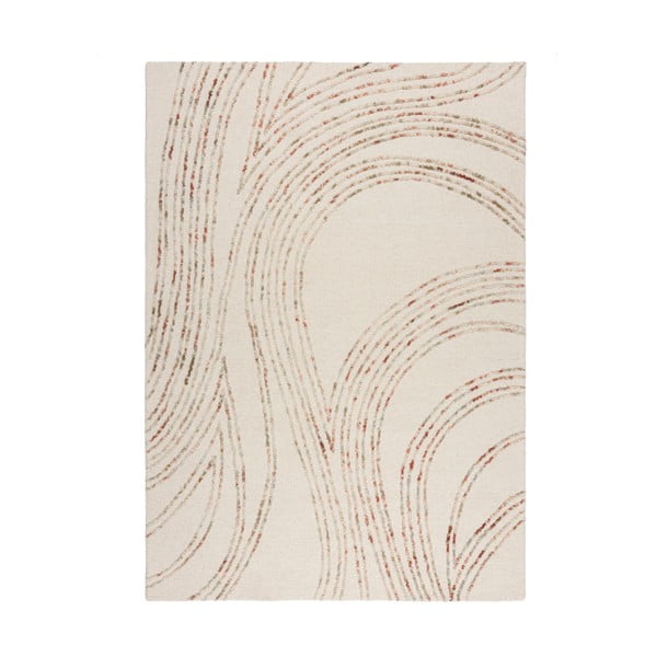 Оранжево-кремав вълнен килим 80x150 cm Abstract Swirl – Flair Rugs