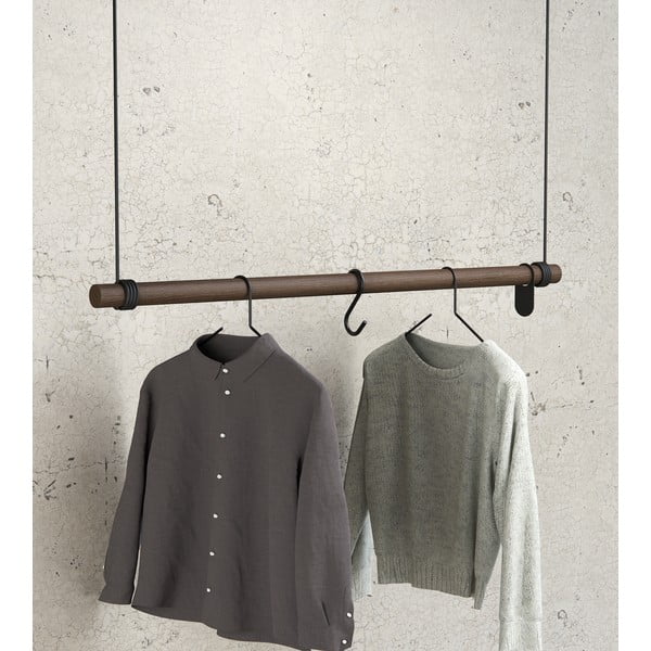 Кафява стенна закачалка от масивен дъб 110 cm Swing L – LIND DNA-image-1