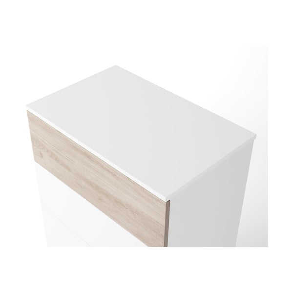 Бял висок скрин от дъб 62x111 cm Sahara - Marckeric-image-4