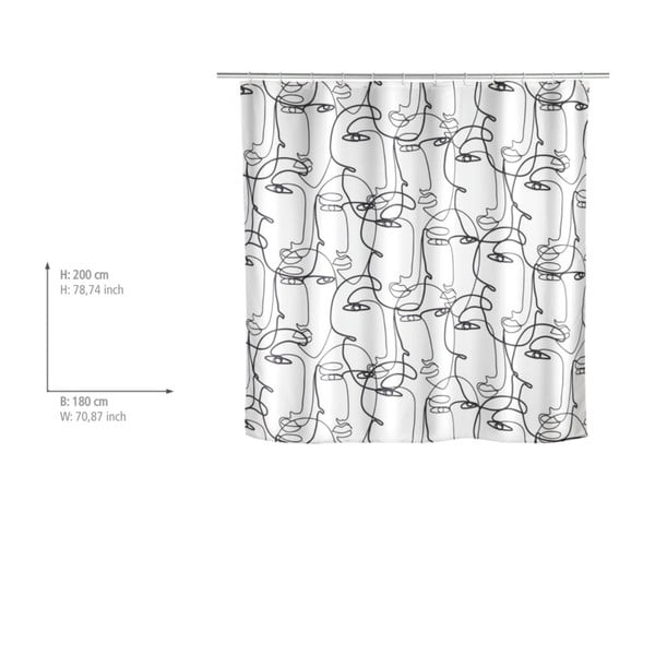 Черно и бяло душ завеса лица - Wenko-image-1