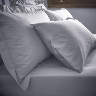 Сив еластичен чаршаф от памук перкал 135x190 cm Cotton Percale – Bianca