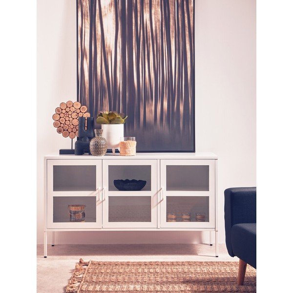 Бяла стоманена витрина 140x80x45 cm Acier – Premier Housewares-image-1