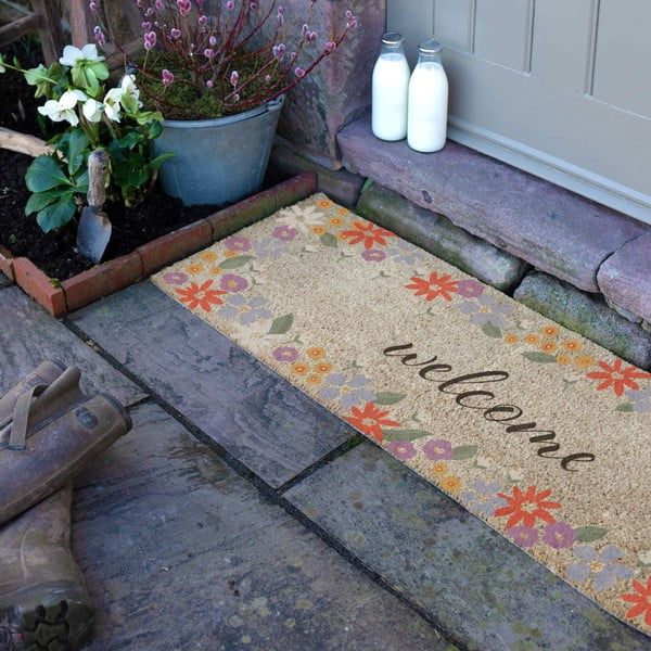 Изтривалка от кокосови влакна 40x120 cm Welcome Floral – Artsy Doormats-image-2