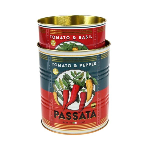 Декоративни кутии за съхранение в комплект от 2 бр. от калай ø 11x13 cm Passata – Rex London-image-2