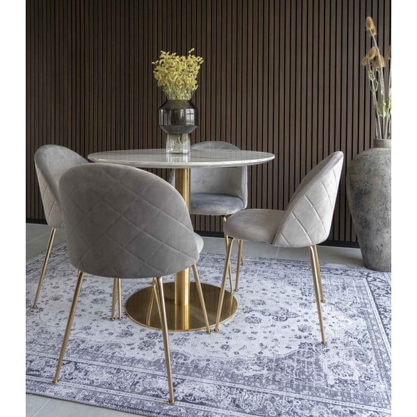 Кръгла маса за хранене с мраморен плот ø 90 cm Bolzano - House Nordic-image-1