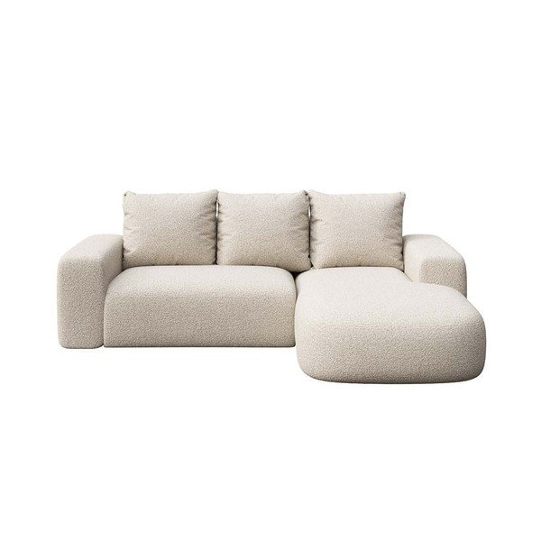 Бежов ъглов диван от букле (десен ъгъл) Monce – Rodier