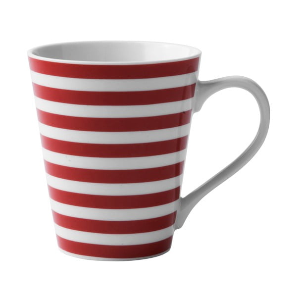 Червено-бяла порцеланова чаша KJ Collection Striped, 300 ml - Galzone
