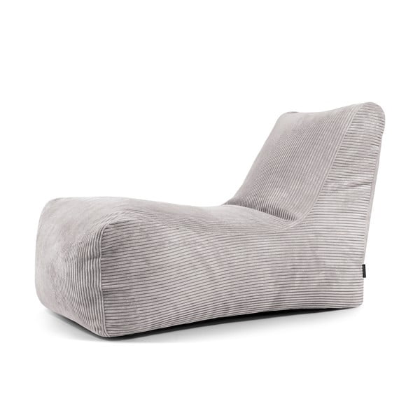 Светлосив пуф от рипсено кадифе Lounge – SLOWDOWN