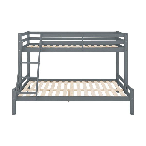 Сиво двуетажно легло от борова дървесина Alpi2 - Støraa-image-1