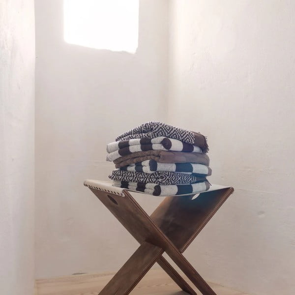 Кафява кърпа от органичен памук от тери 50x90 cm Retro – Mette Ditmer Denmark-image-4