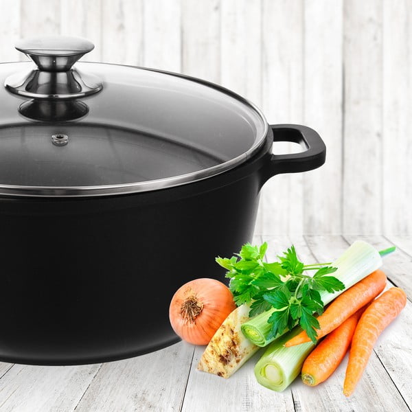 Алуминиев съд със стъклен капак, ø 28 cm Grande - Orion-image-1