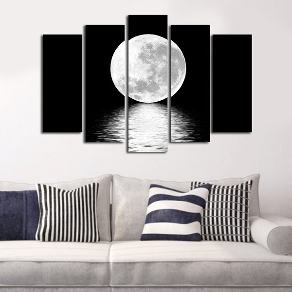 Картина от няколко части Бяла луна, 105 x 70 cm - Bonanza-image-3